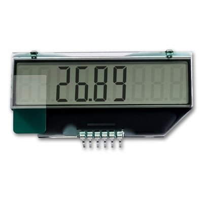 Monochromatyczny wyświetlacz LCD wodomierza, niestandardowy 7-segmentowy wyświetlacz 42x10,5 mm