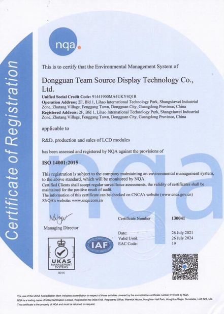 Chiny Team Source Display Certyfikaty
